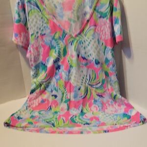 Lilly Pulitzer Pink and Blue Short Sleeve Tee